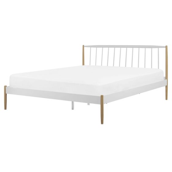 Säng med lamellram Metall MAURS 160 x 200 cm Vit