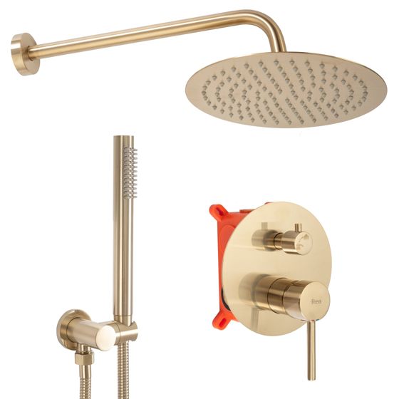 REA Inbyggt Duschset LUNGO Borstat Guld, 36x16x36,5cm