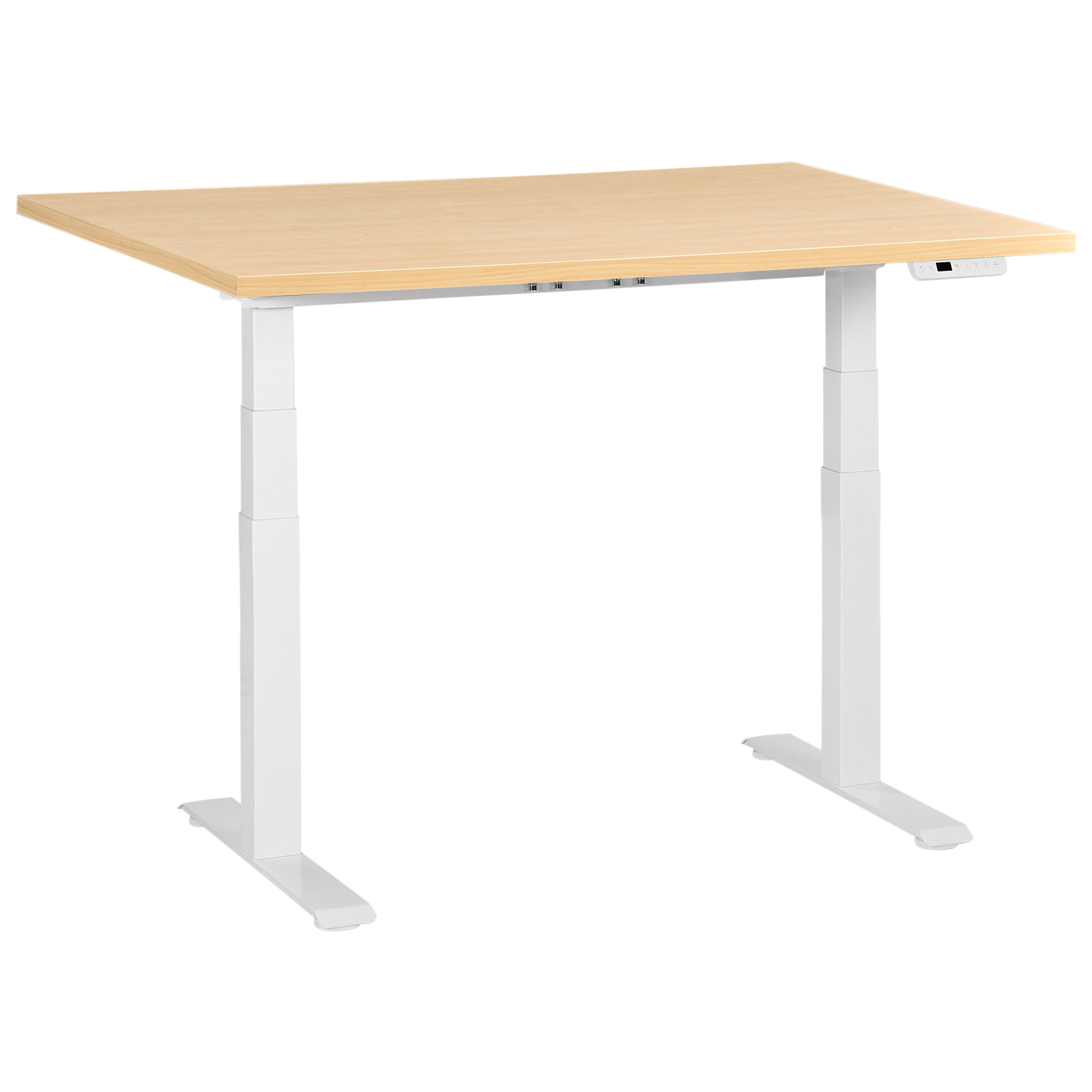 Elektriskt höj- och sänkbart skrivbord DESTINES 120 cm 72 cm Ljusbrun/ Vit