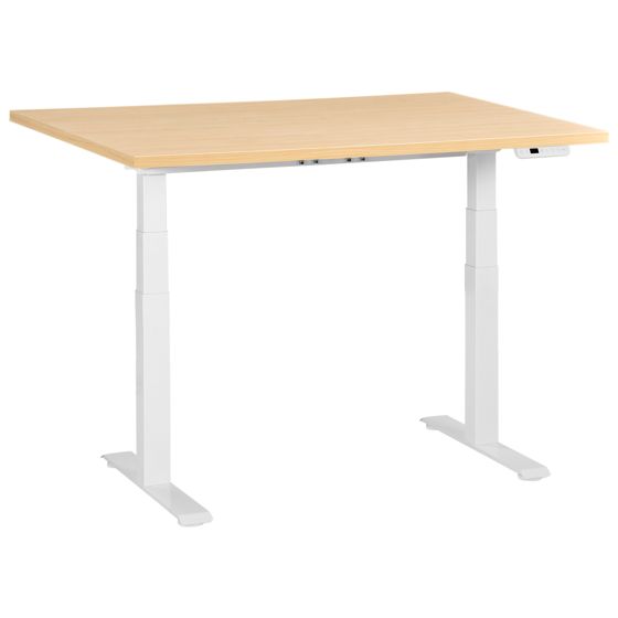 Elektriskt höj- och sänkbart skrivbord DESTINES 120 cm 72 cm Ljusbrun/ Vit