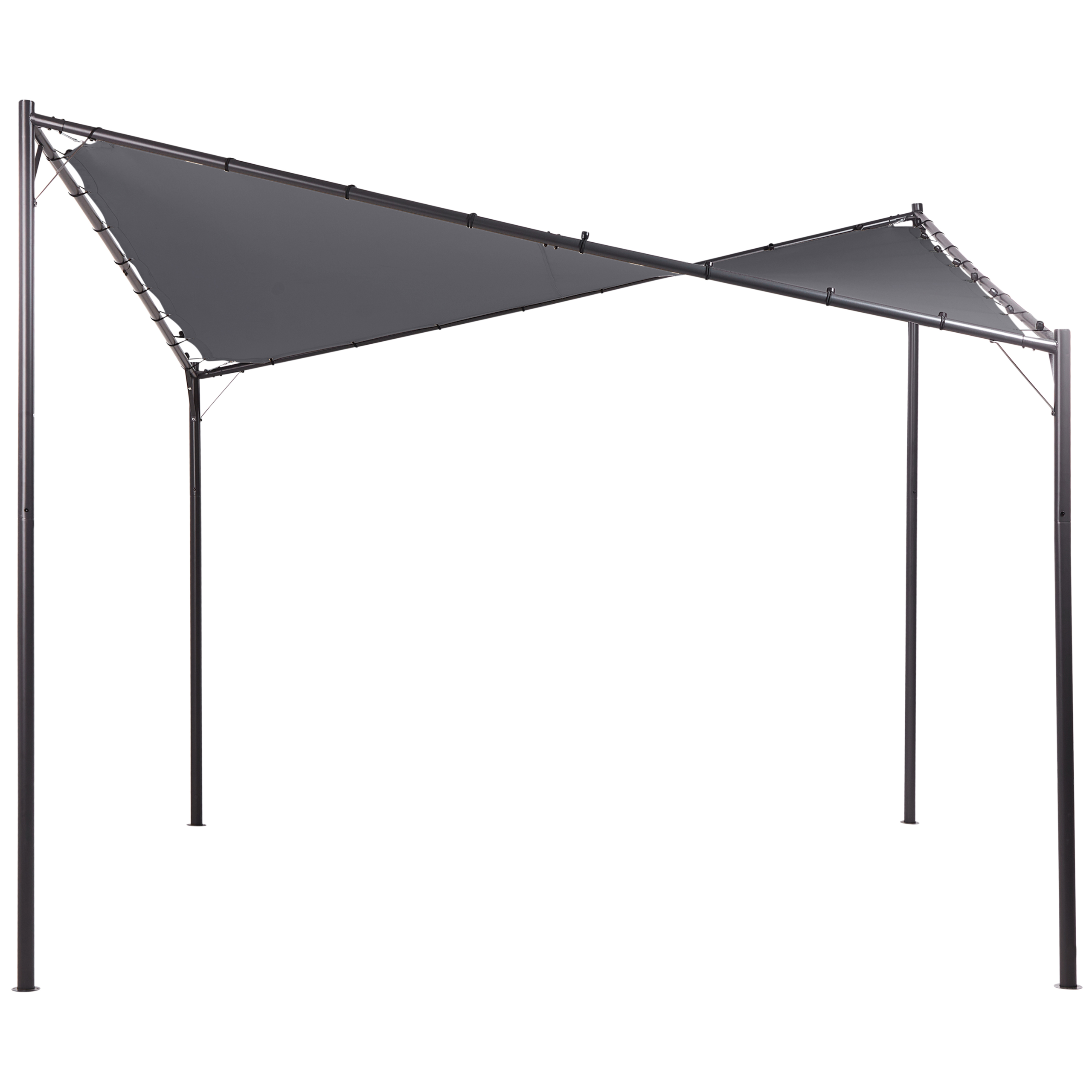Paviljong AVENTINE 300 cm 300 cm Metall Mörkgrå
