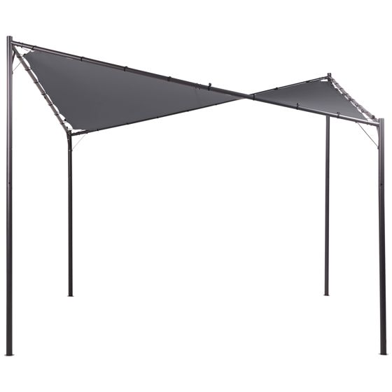 Paviljong AVENTINE 300 cm 300 cm Metall Mörkgrå