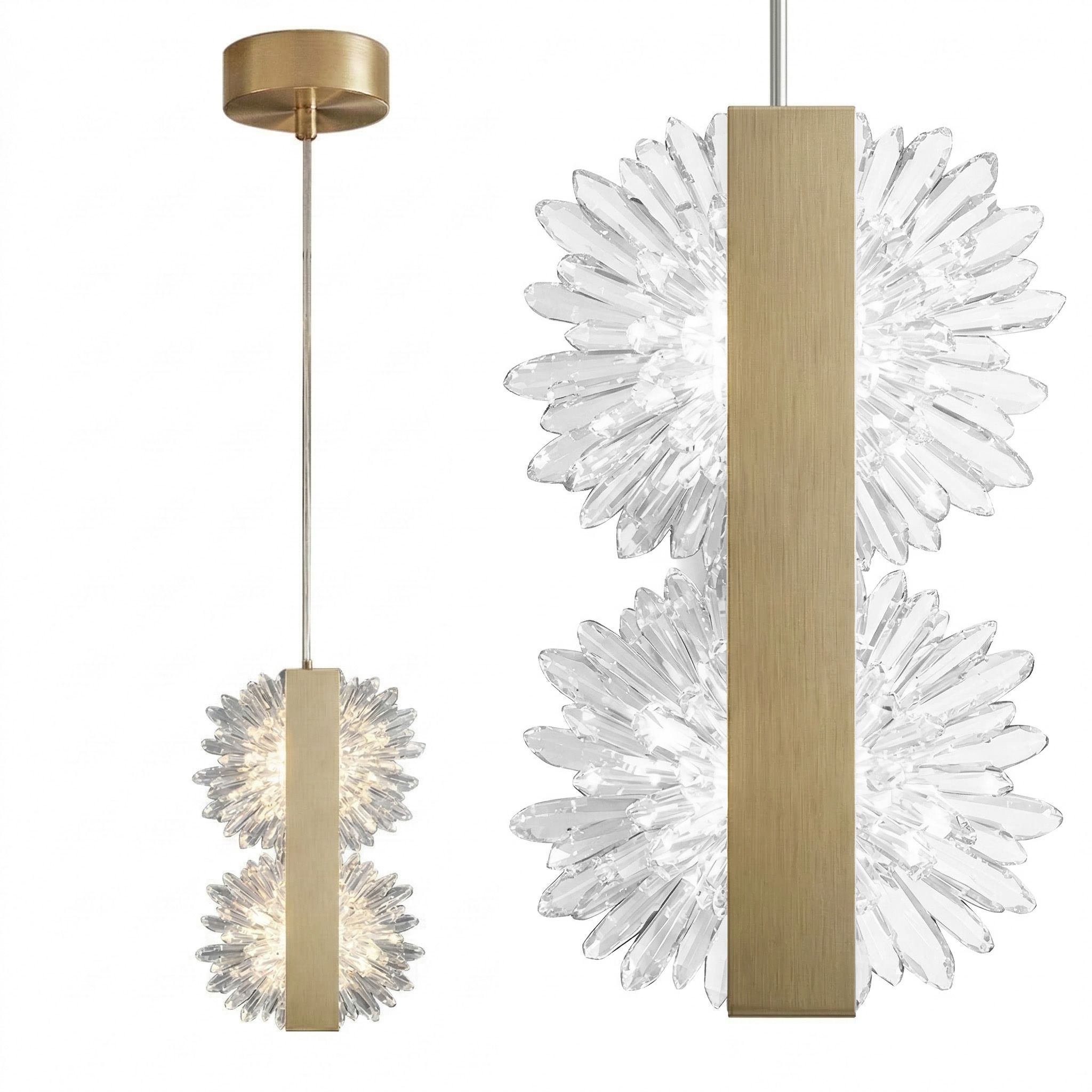 TOOLIGHT hängande taklampa G148-2CP GOLD LED Borstat guld 13,5x13,5x20cm