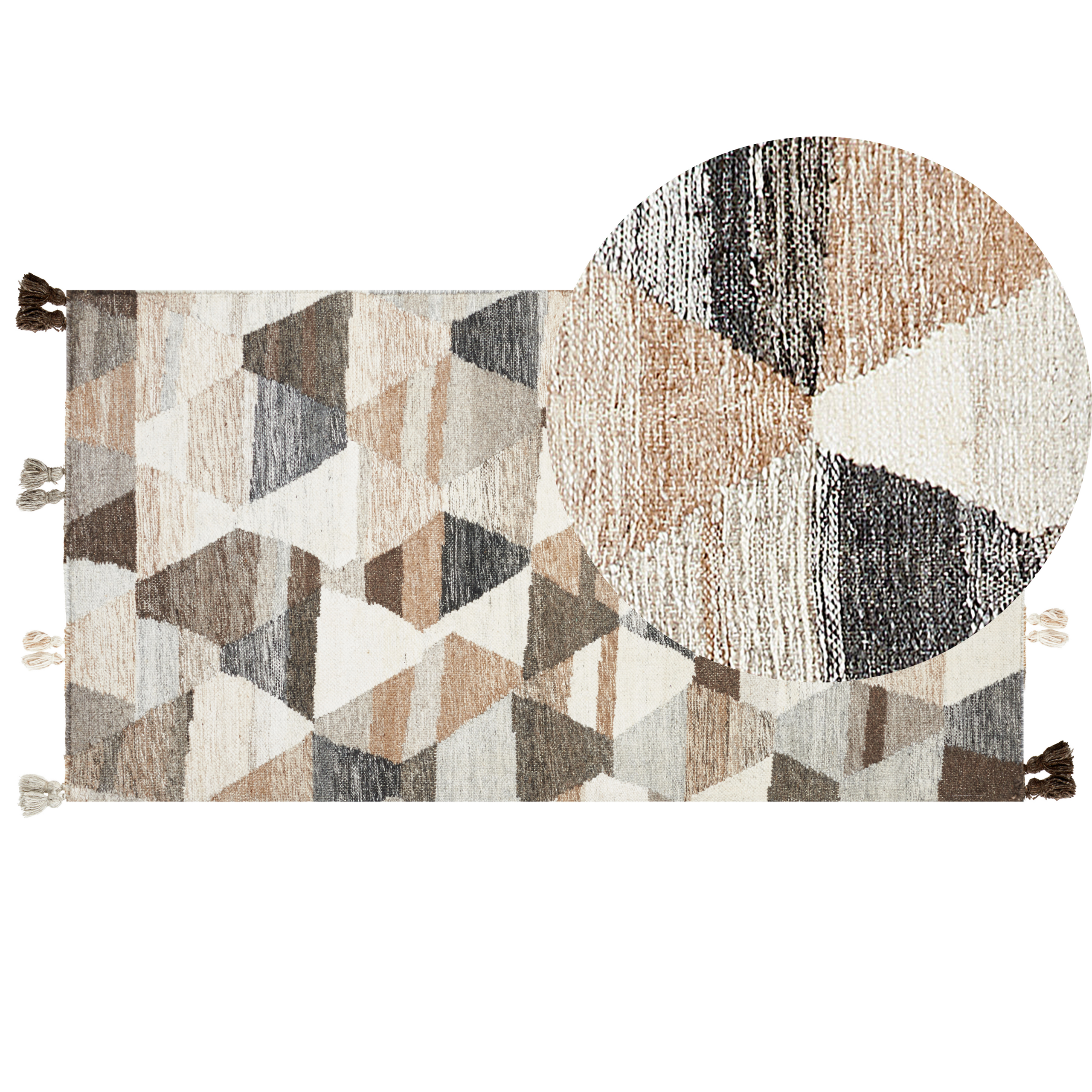 Matta ARGAVAND Beige 80 x 150 cm Kelim Ull