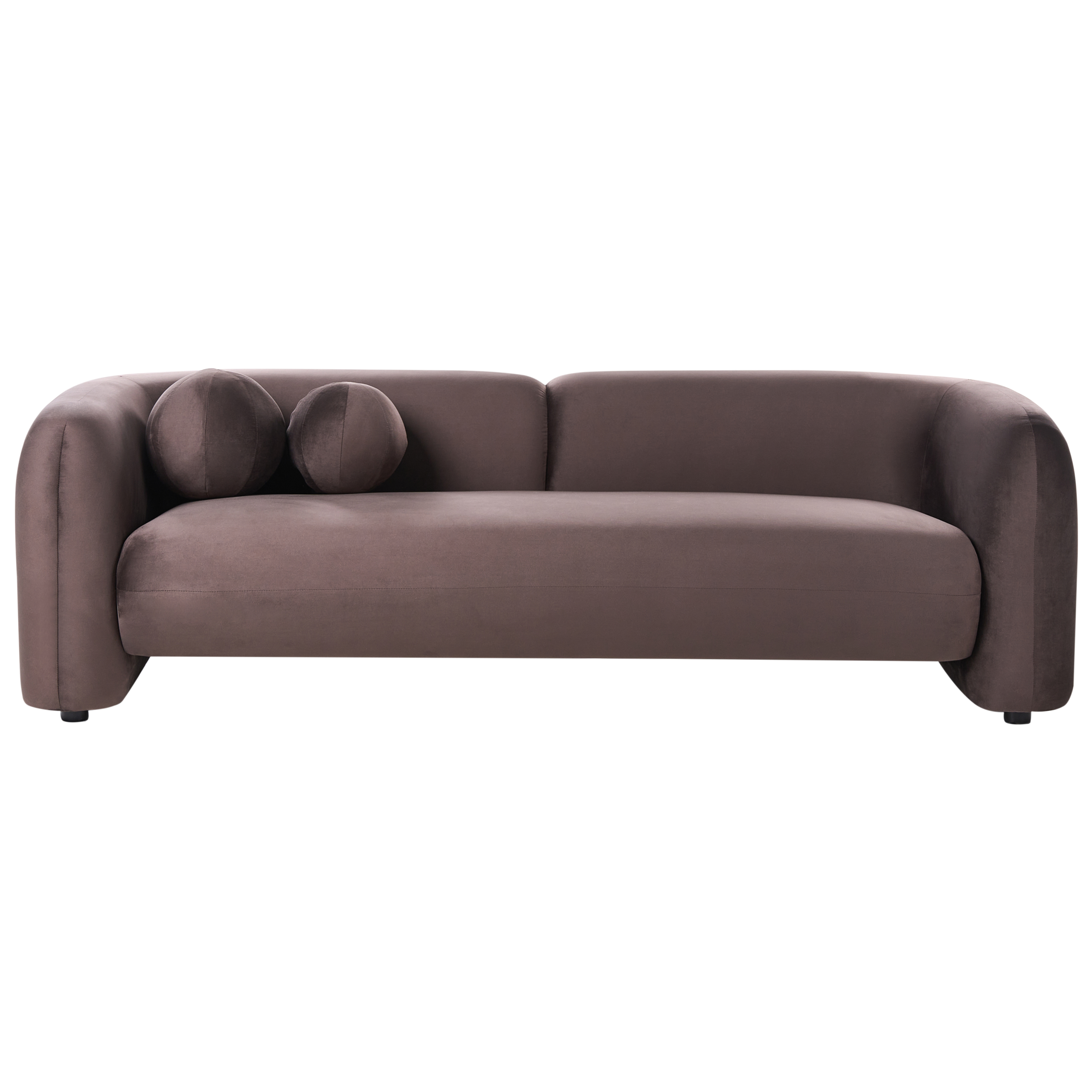 Soffa 3-sits LEIREN Sammet Mörkbrun