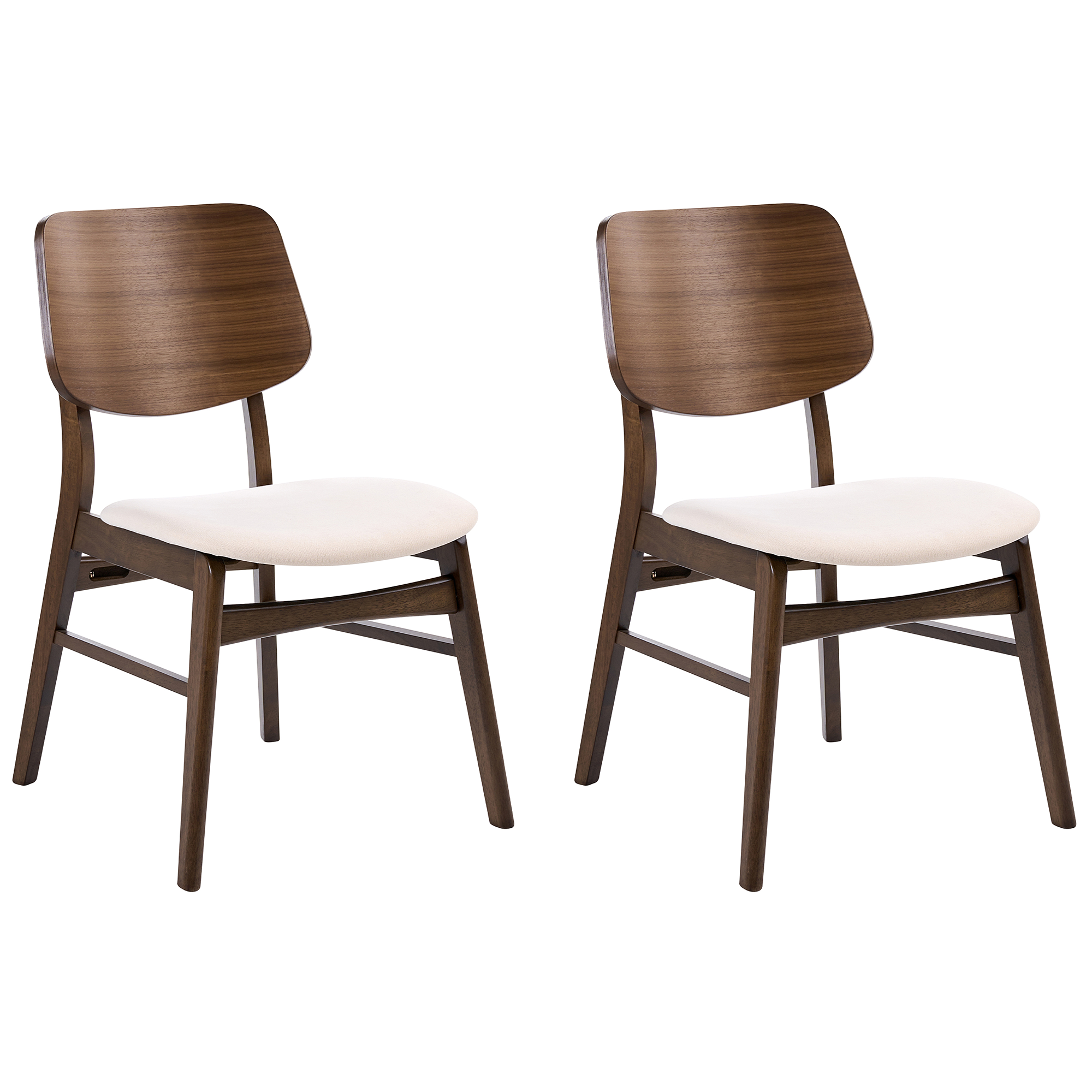 Set med 2 matstolar MAYER Off-White/ Brun