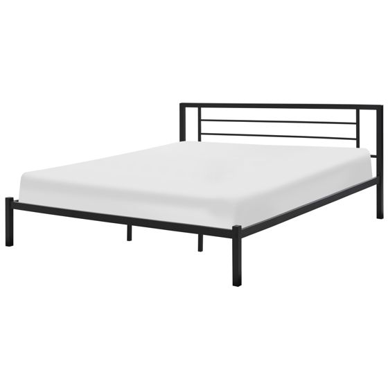 Säng med lamellram Metall CUSSET 180 x 200 cm Svart