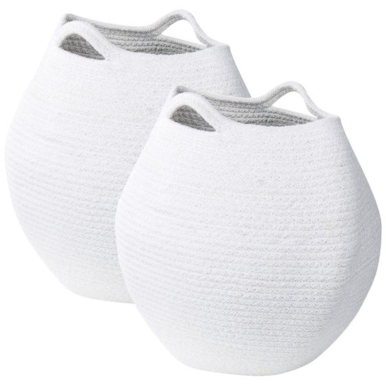 Set med 2 korgar PANJGUR Bomull Vit