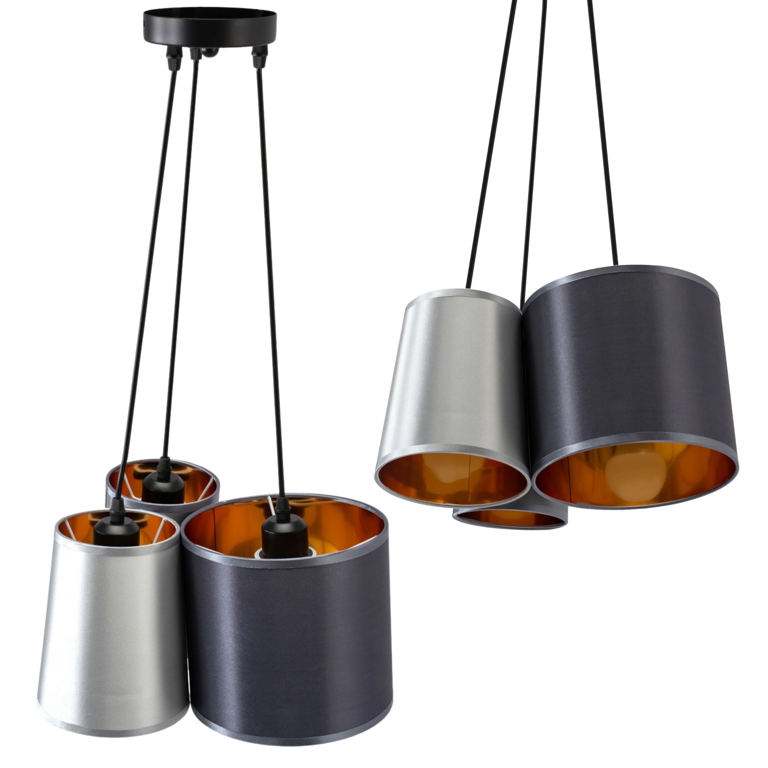 TOOLIGHT hängande taklampa APP971-3CP Grå/Guld 108x12x18cm