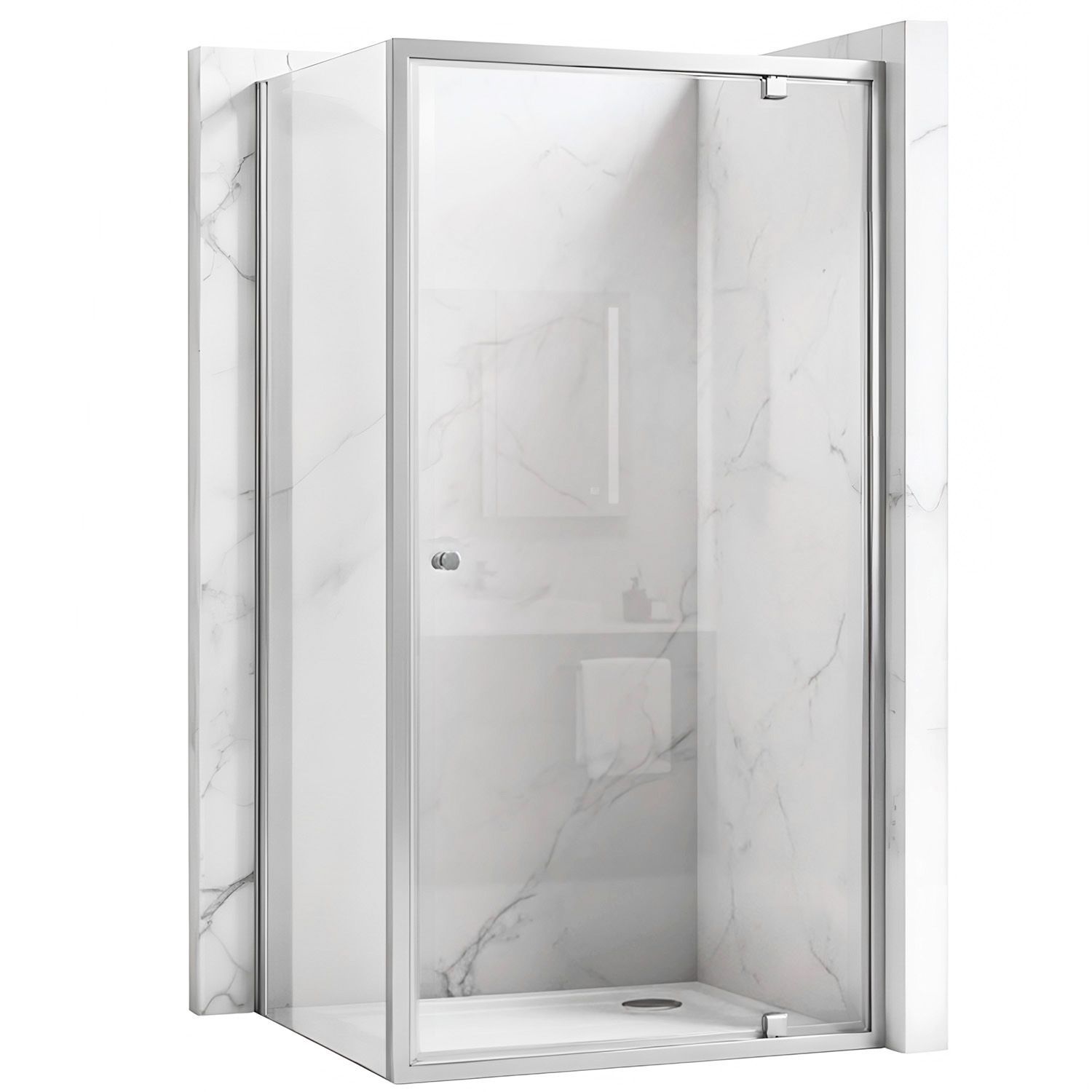 REA Hörnduschkabin Primo Swing 90x80 Krom, 90x80x190cm