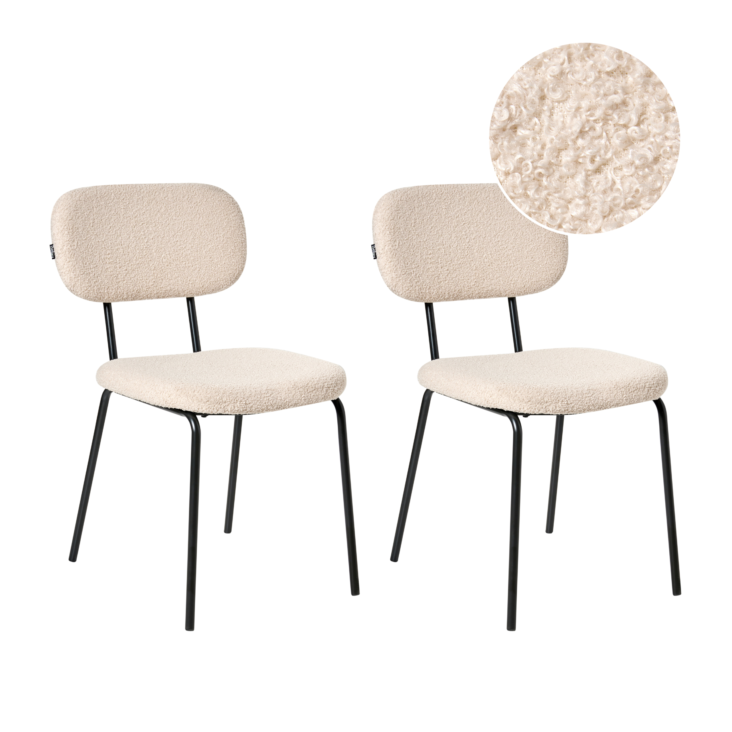 Set med 2 stolar ADAIR Bouclé Beige