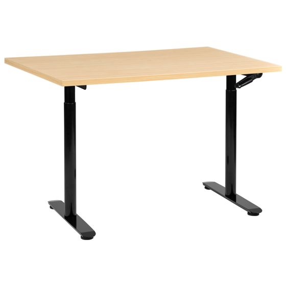 Manuellt höj- och sänkbart skrivbord DESTINAS 120 cm 72 cm Svart/ Ljusbrun
