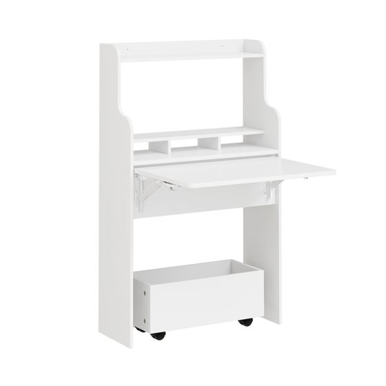 Skriverbord med utdragbar skiva vit 61.5x48x100.6 cm FWT105-II-W