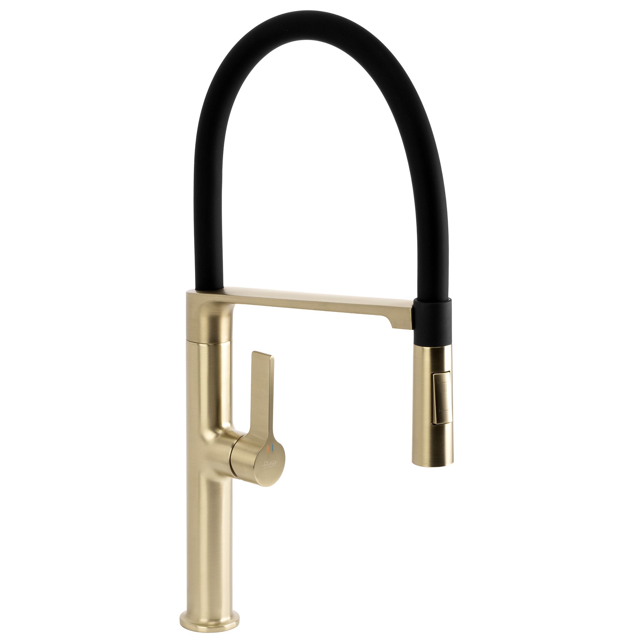REA Köksblandare Lago Borstat Guld, 21,5x10x51cm