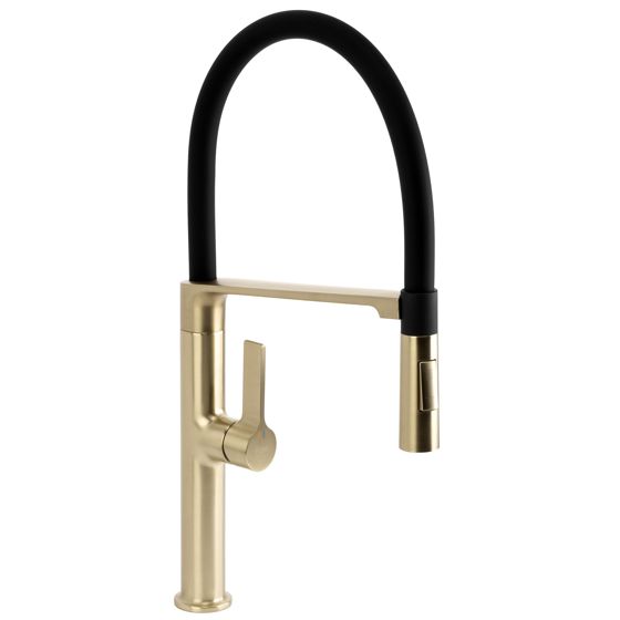 REA Köksblandare Lago Borstat Guld, 21,5x10x51cm
