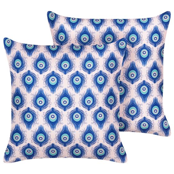 Set med 2 utomhusdynor CERIANA Djurtryck 45 x 45 cm Blå
