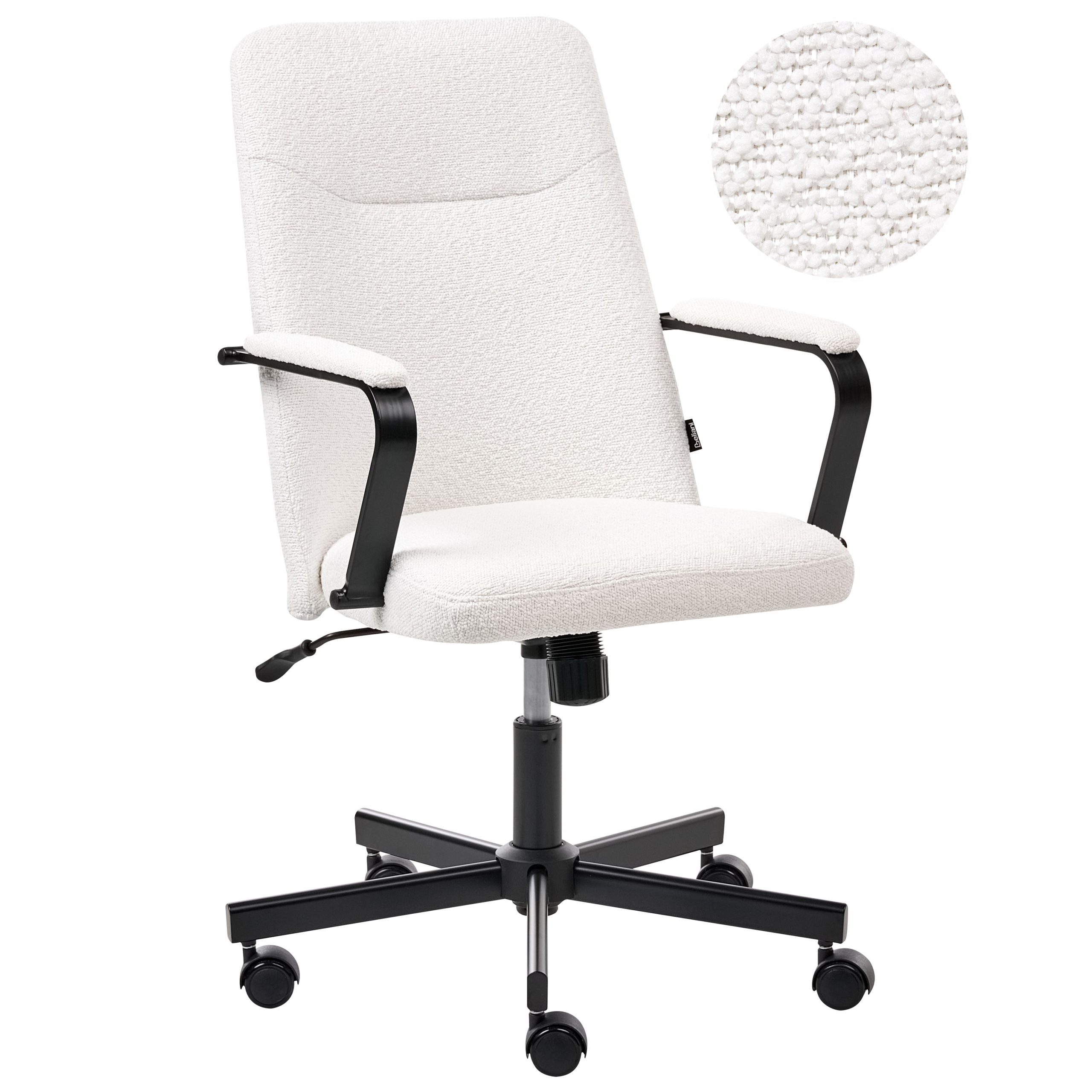 Kontorsstol CAROGA Bouclé Vit