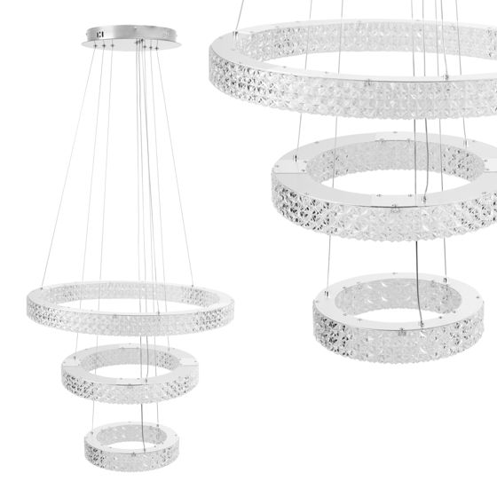 TOOLIGHT hängande taklampa MS008-CP LED Krom 60x60x90cm