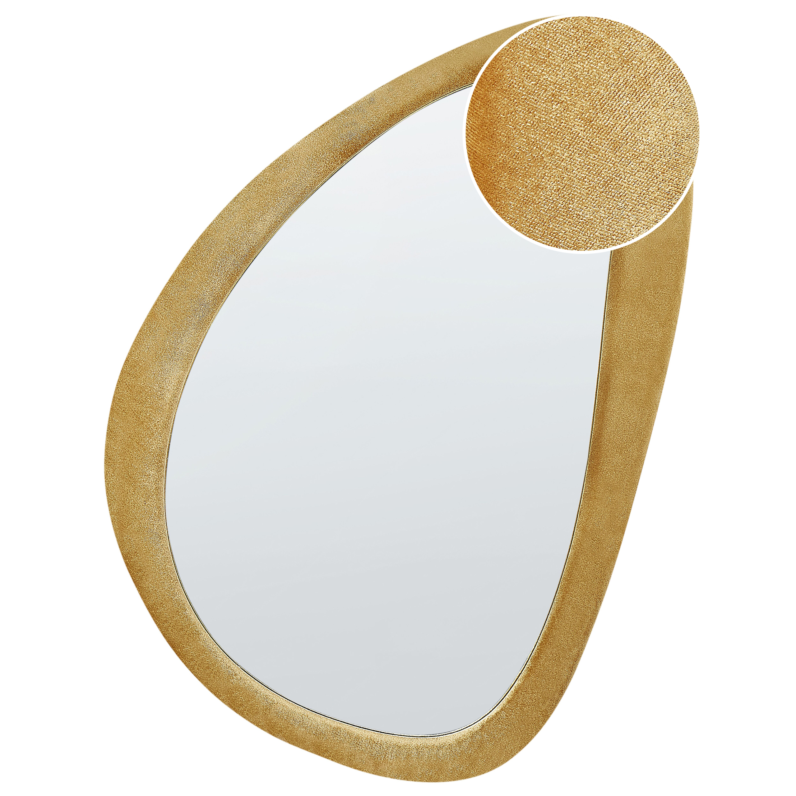 Väggspegel VENAS 61 cm 91 cm Sammet Senapsgul