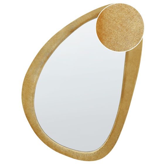 Väggspegel VENAS 61 cm 91 cm Sammet Senapsgul