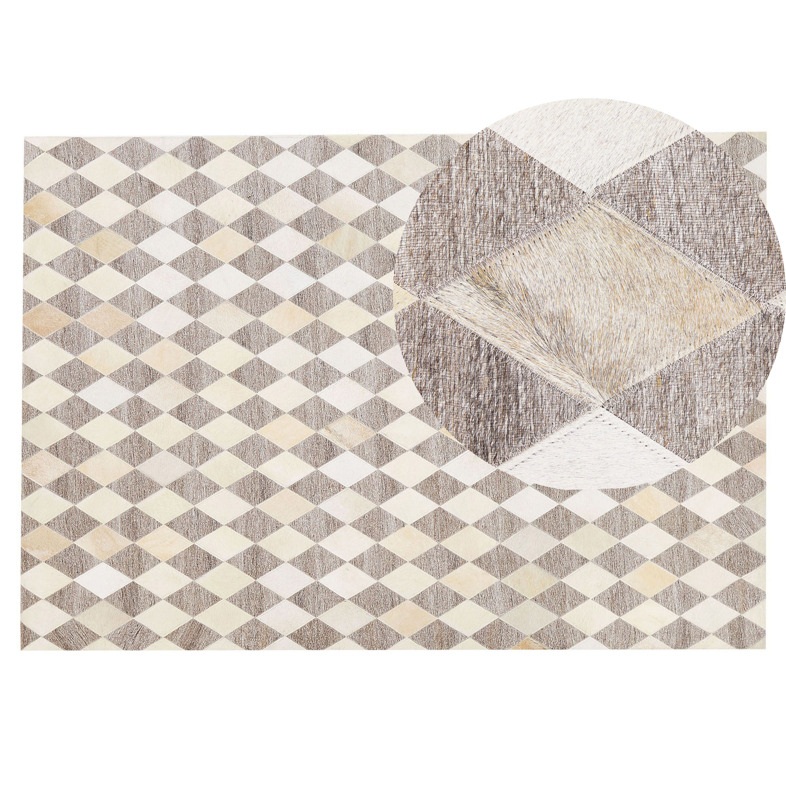 Matta SESLICE Beige 140 x 200 cm Läder