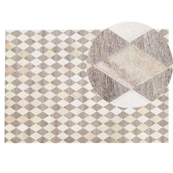 Matta SESLICE Beige 140 x 200 cm Läder