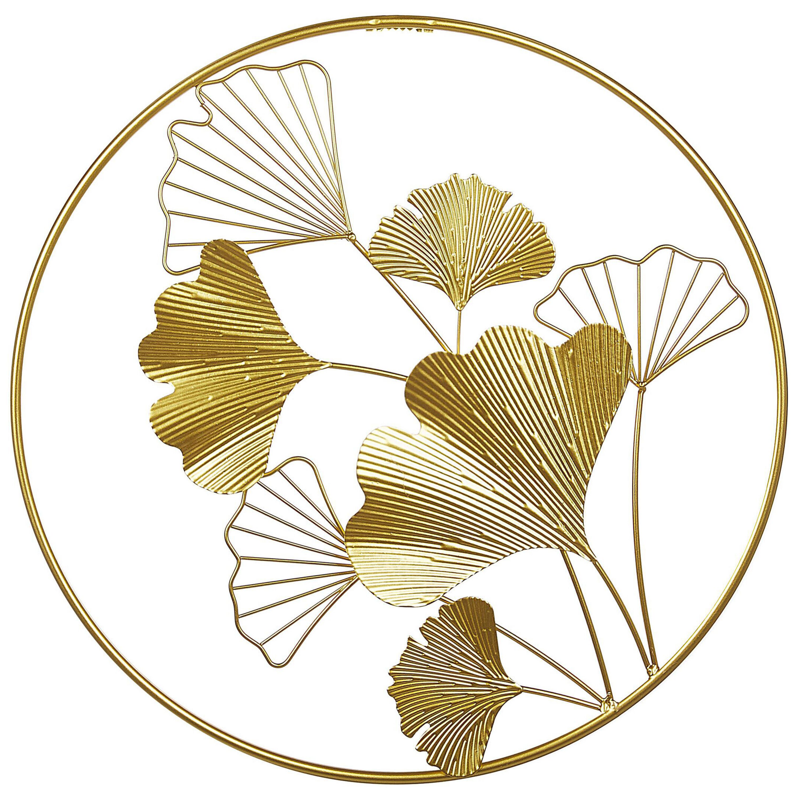 Väggdekoration Blomma BISMUTH 45 cm Metall Guld