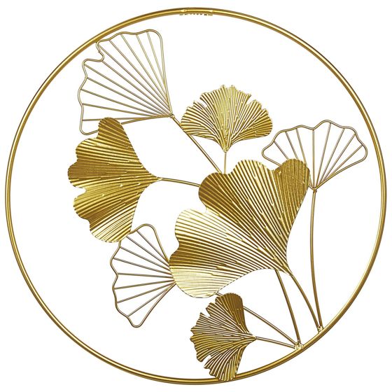 Väggdekoration Blomma BISMUTH 45 cm Metall Guld