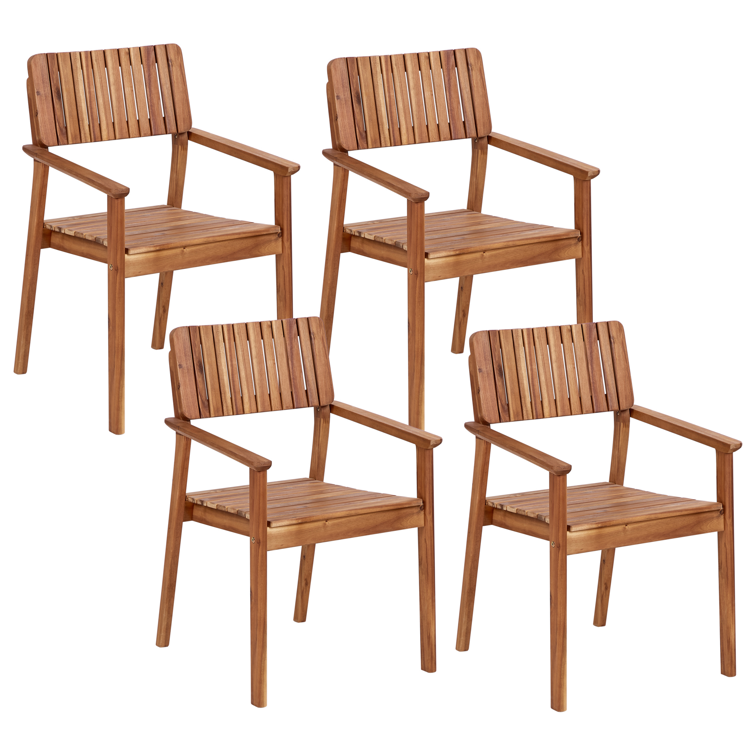 Set med 4 trädgårdsstolar AGELLO Akaciaträ Brun