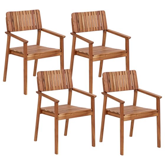 Set med 4 trädgårdsstolar AGELLO Akaciaträ Brun