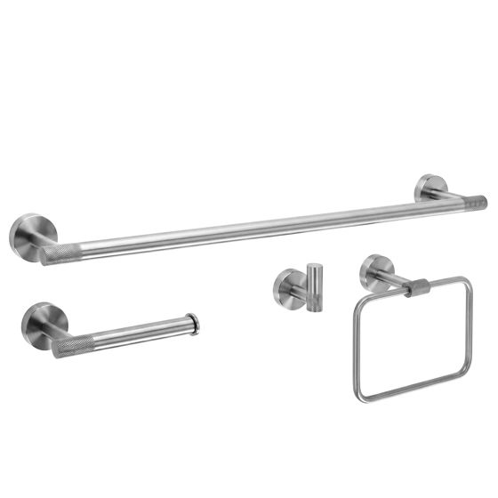 REA Set Med Badrumskrokar Grid 4 pieces Borstad Nickel, 10x10x10cm
