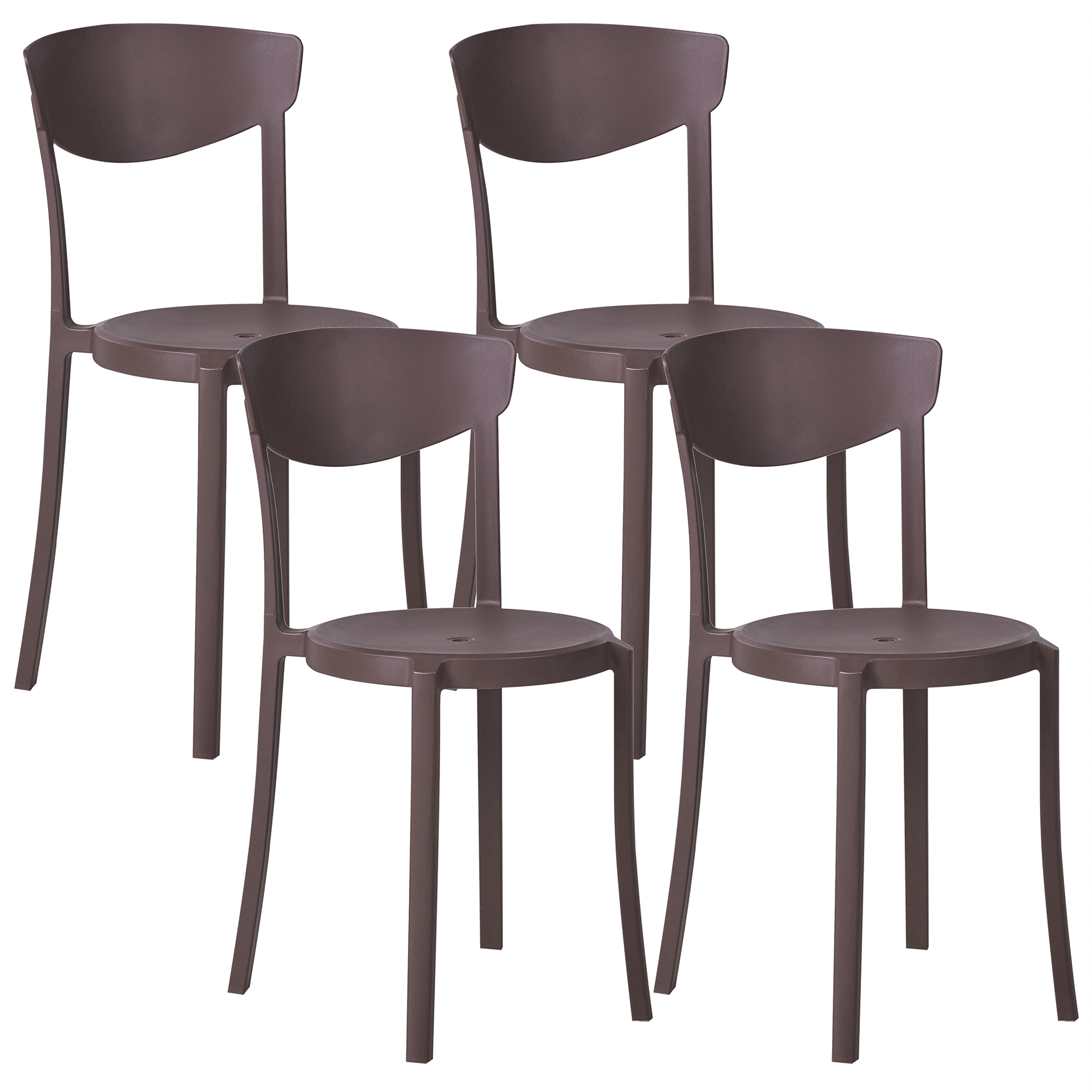 Set med 4 trädgårdsstolar VIESTE Brun