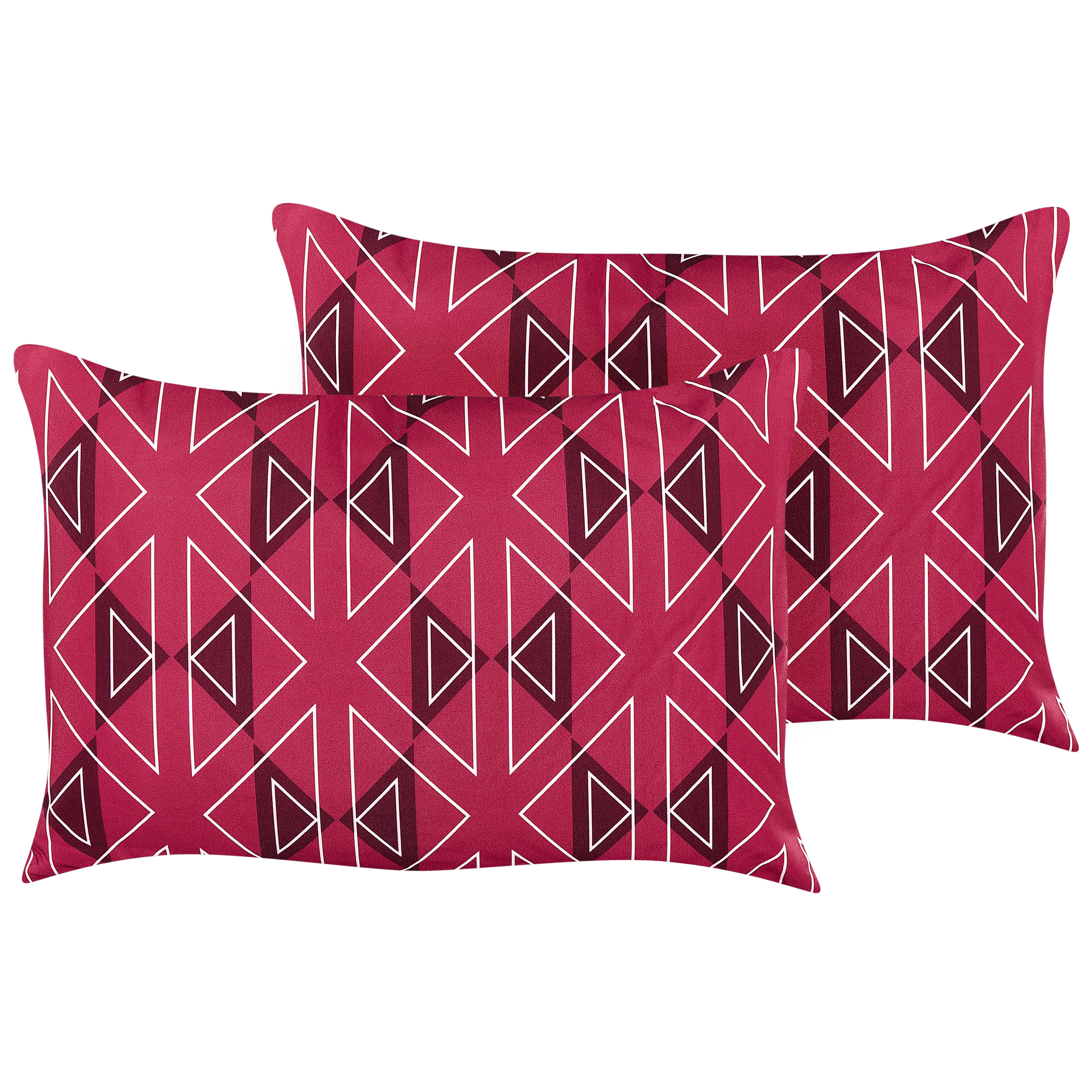 Set med 2 utomhusdynor MEZZANO Geometriskt tryck 40 x 60 cm Fuchsia