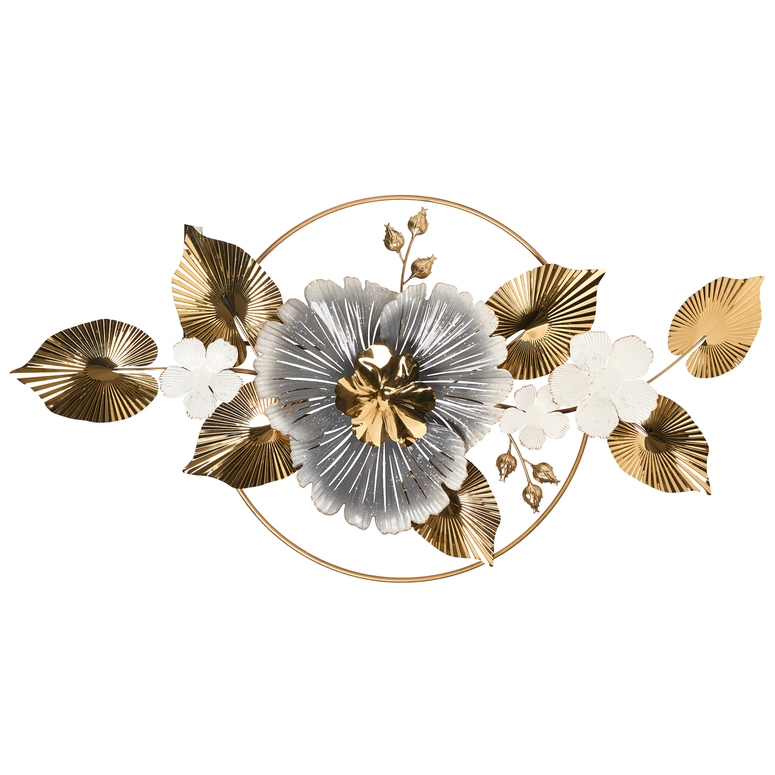 Väggdekoration Blomma TERBIUM 56 cm Metall Guld