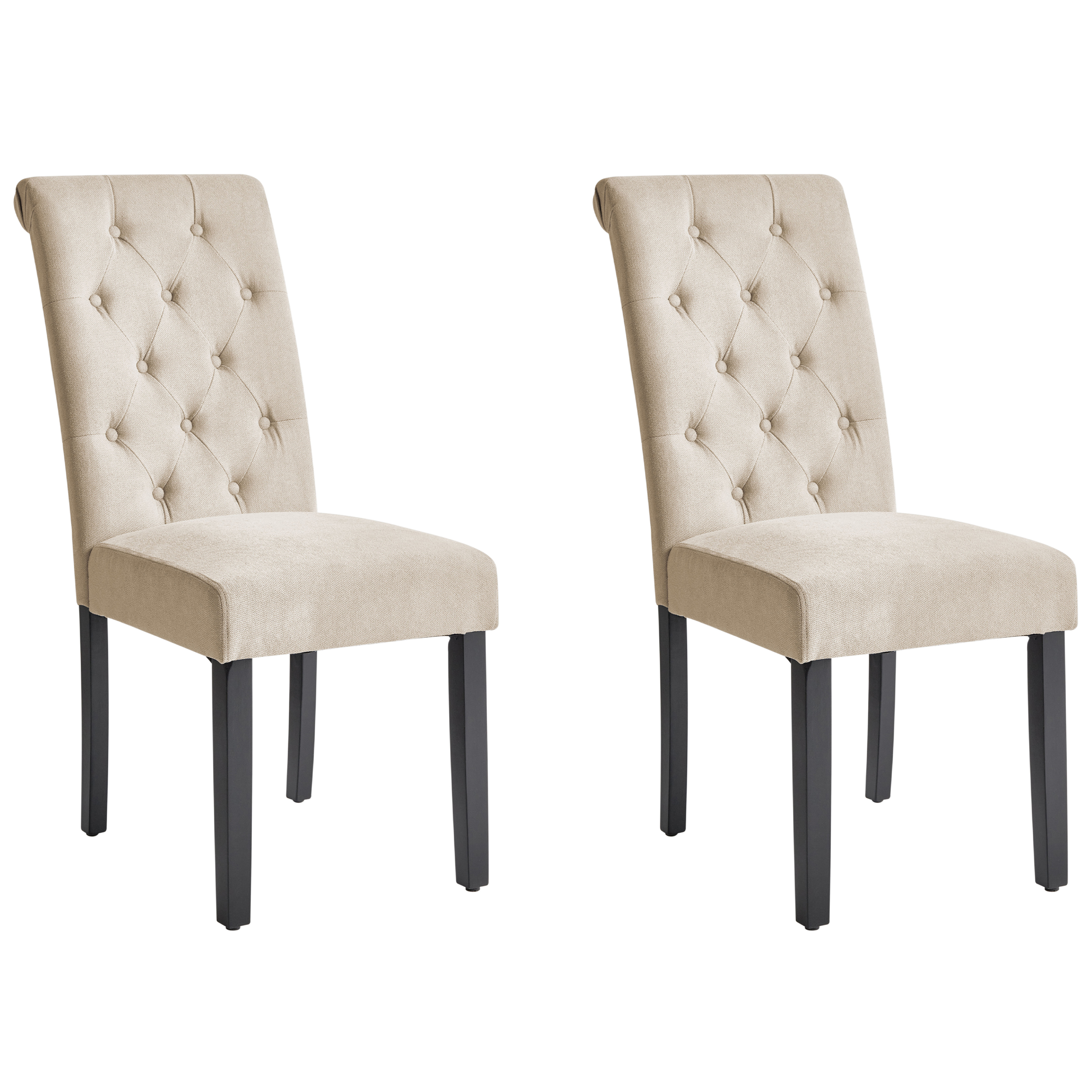 Set med 2 matstolar VELVA Ljusbeige