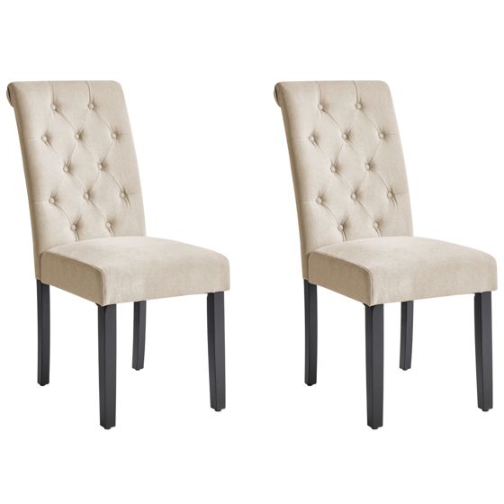 Set med 2 matstolar VELVA Ljusbeige