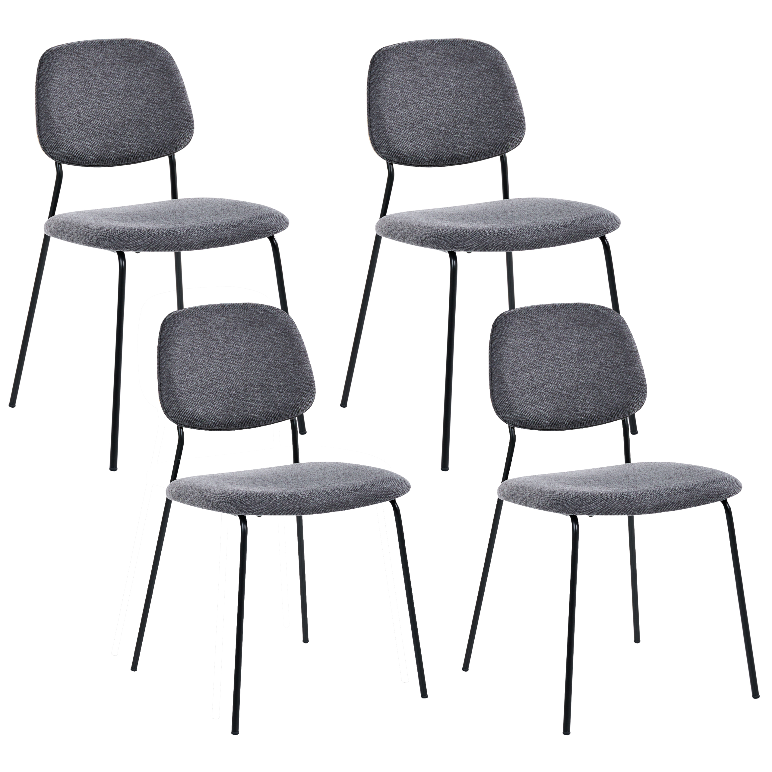 Set med 4 matstolar RILEY Grå