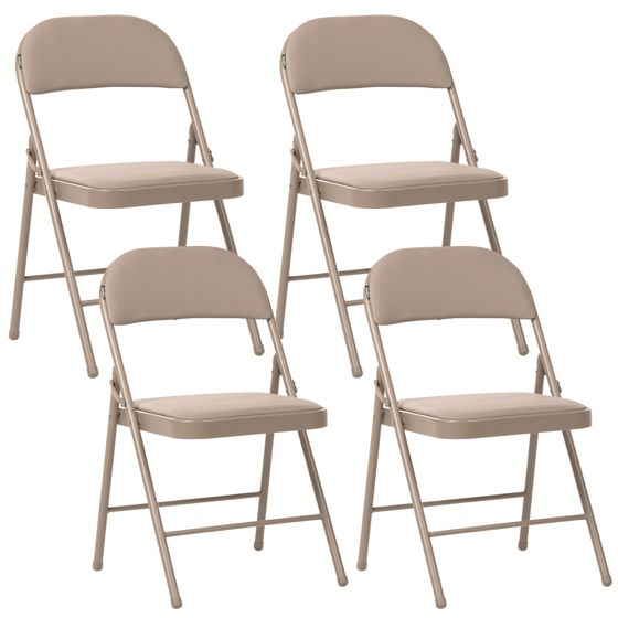 Set med 4 hopfällbara stolar SHASTA Metall Beige