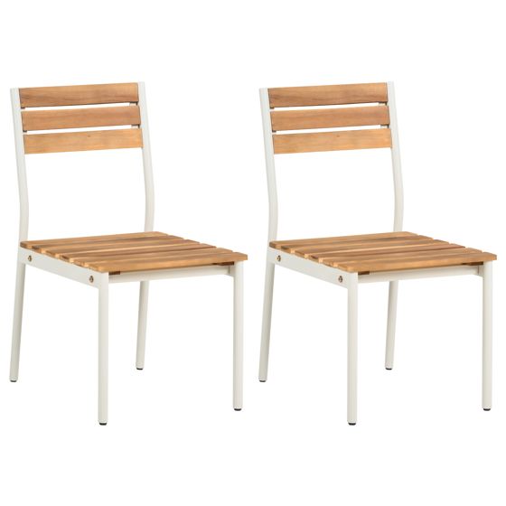 Set med 2 trädgårdsstolar CORRICELLA Akaciaträ Brun