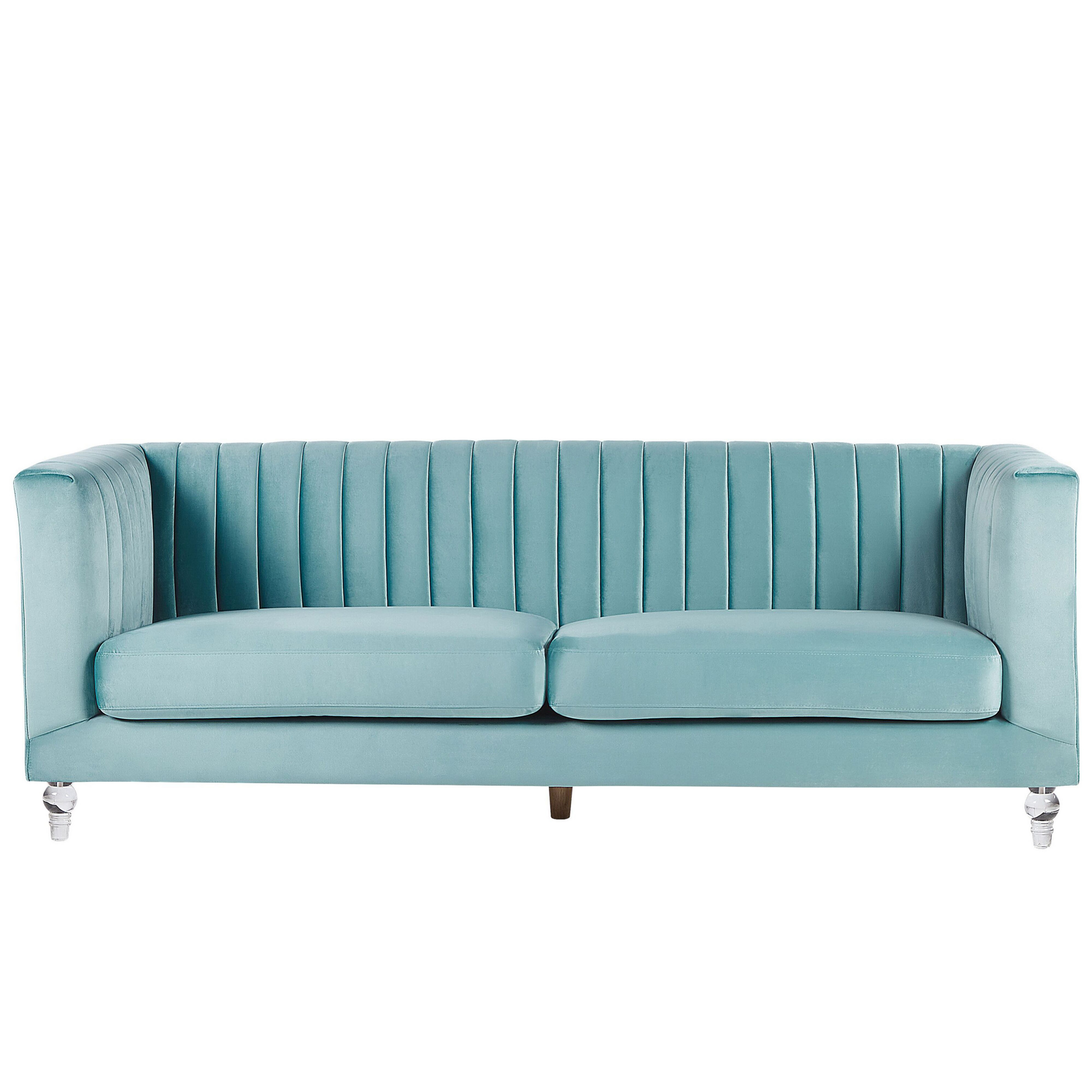 Soffa 3-sits ARVIKA Sammet Ljusblå
