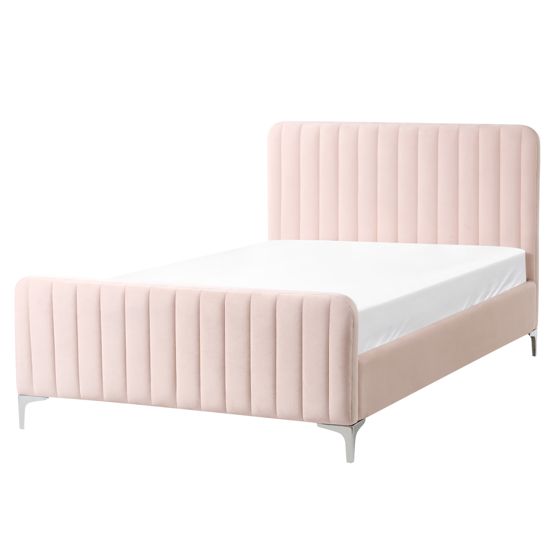 Säng med lamellram Sammet LUNAN 120 x 200 cm Pastellrosa