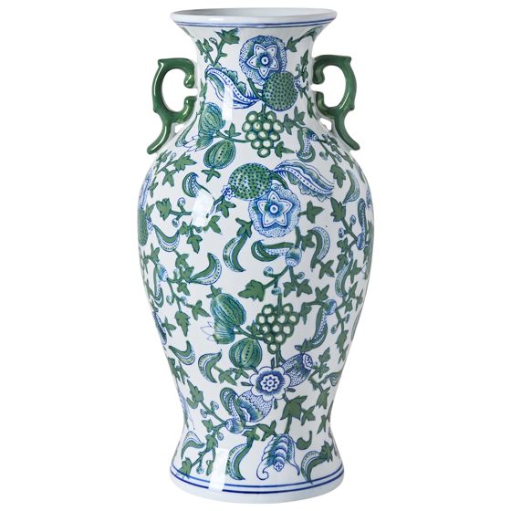 Blomvas SEGOWIA 47 cm Porslin Vit/ Blå