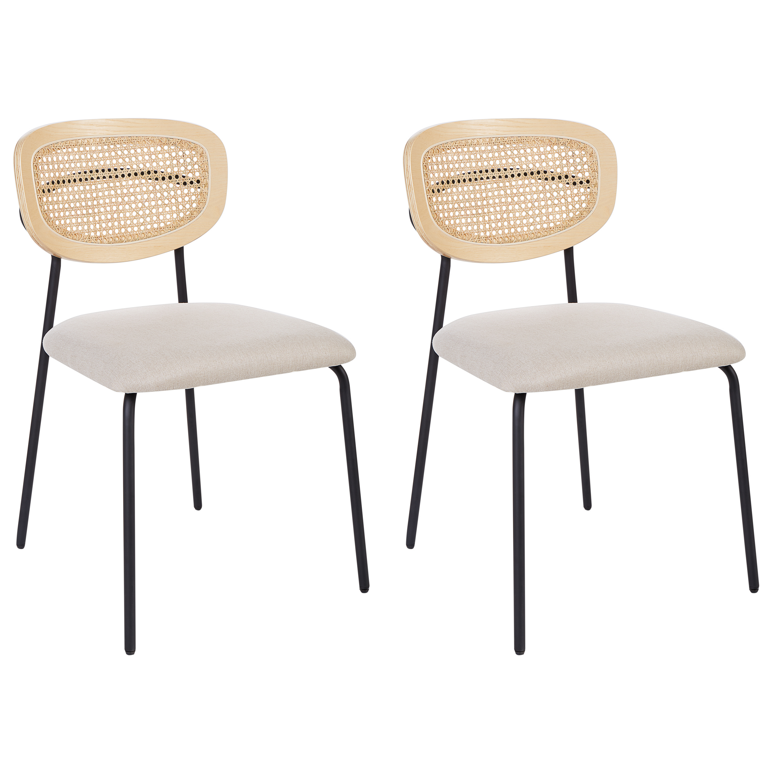 Set med 2 matstolar MAYETTA Metall Ljusbeige