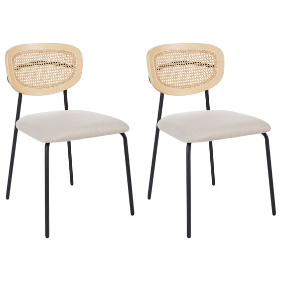 Set med 2 matstolar MAYETTA Metall Ljusbeige