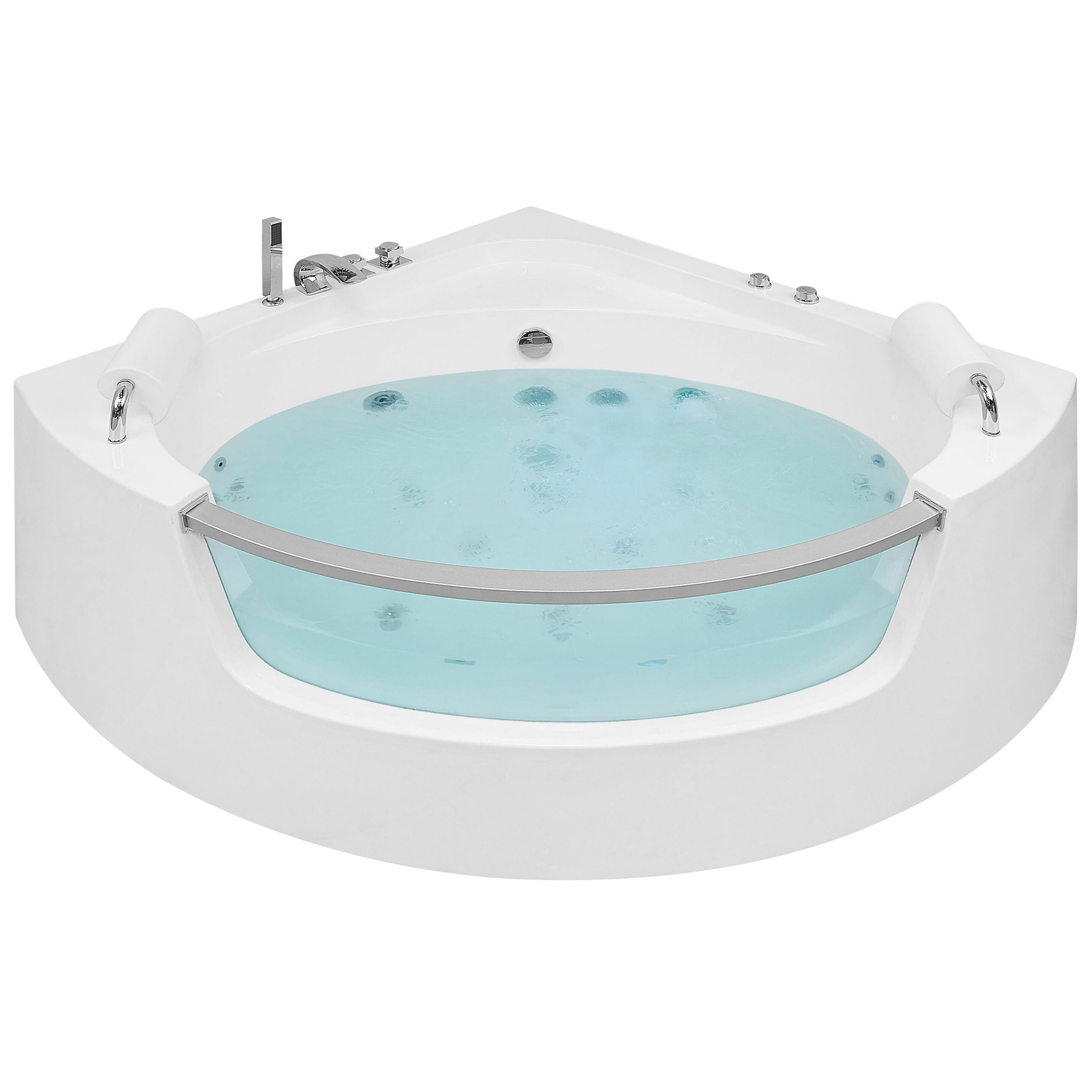 Hörnbubbelbadkar med LED MANGLE 1870 x 1360 mm Vit