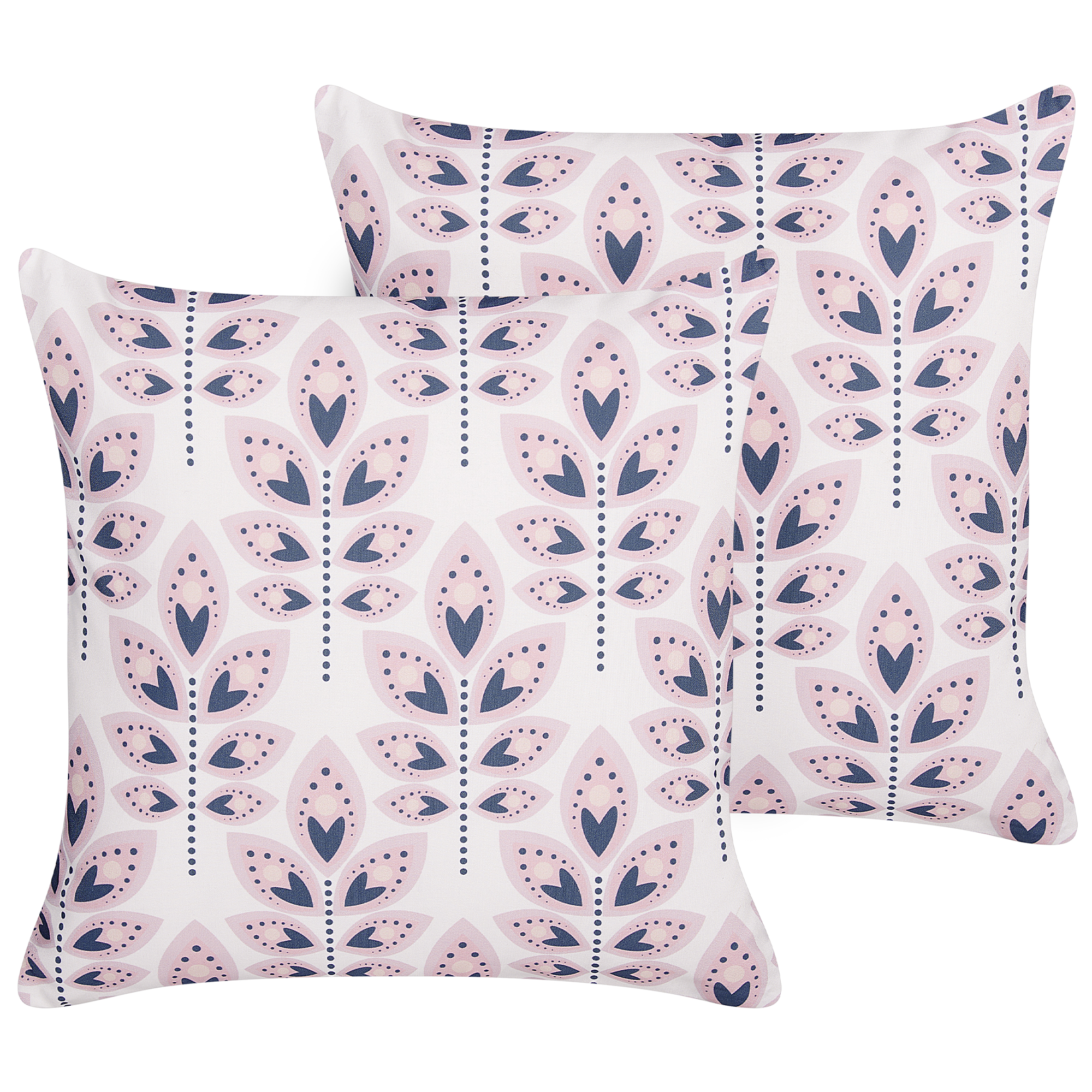 Set med 2 utomhusdynor TORRETTA Växtmotiv 45 x 45 cm Off-White