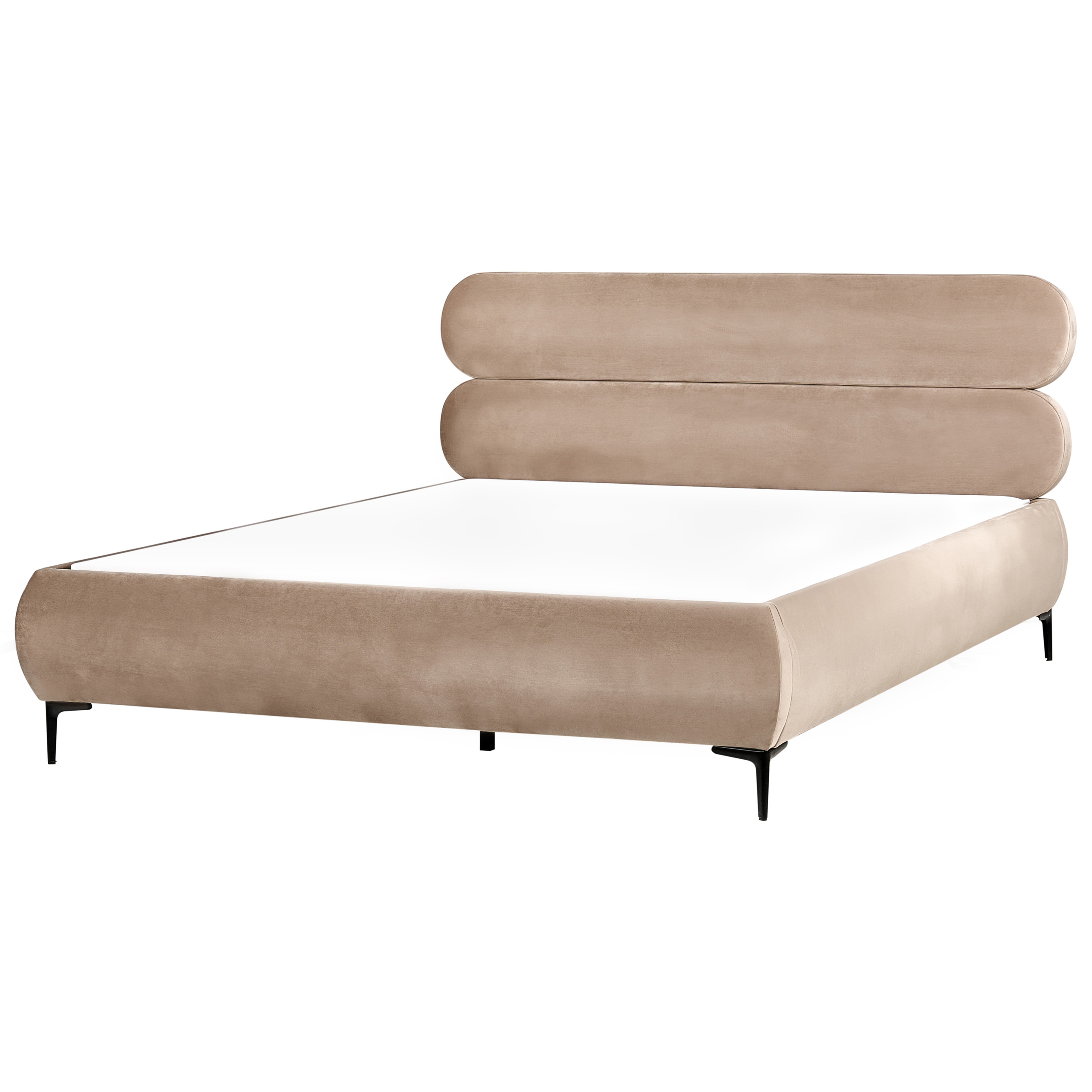 Säng med lamellram Sammet LESSAY 180 x 200 cm Taupe
