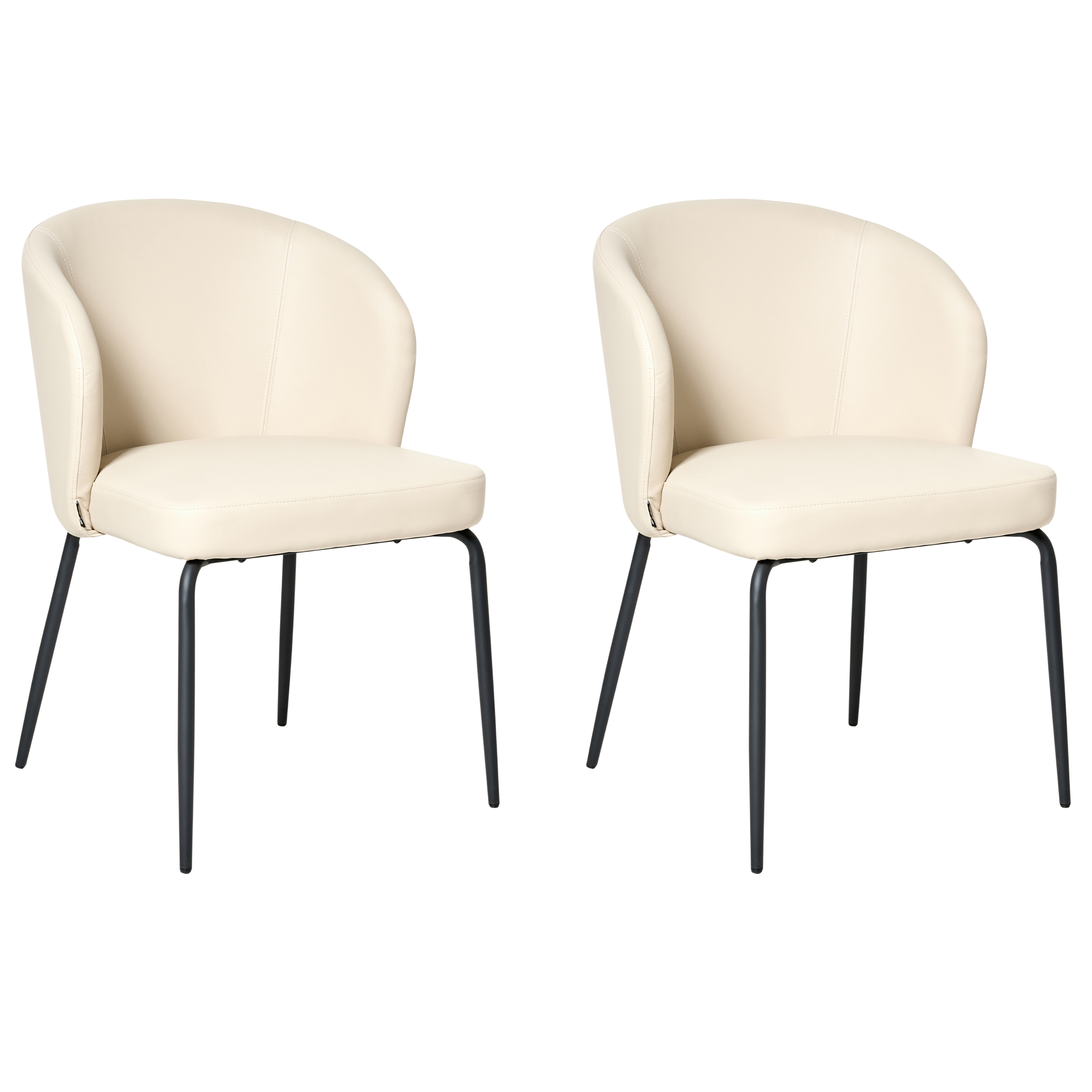 Set med 2 matstolar ZANA Konstläder Ljusbeige