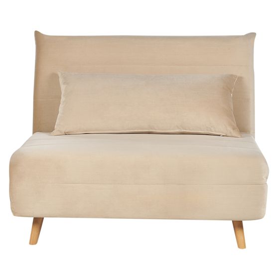 Enkel bäddsoffa SETTEN Sammet Beige