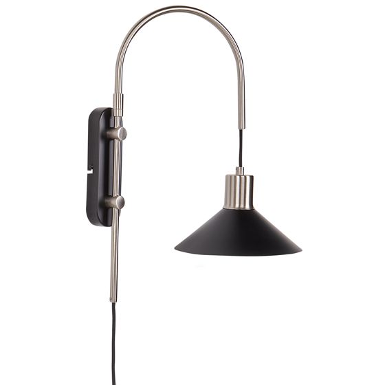 Vägglampa SISSA Justerbar Metall Svart